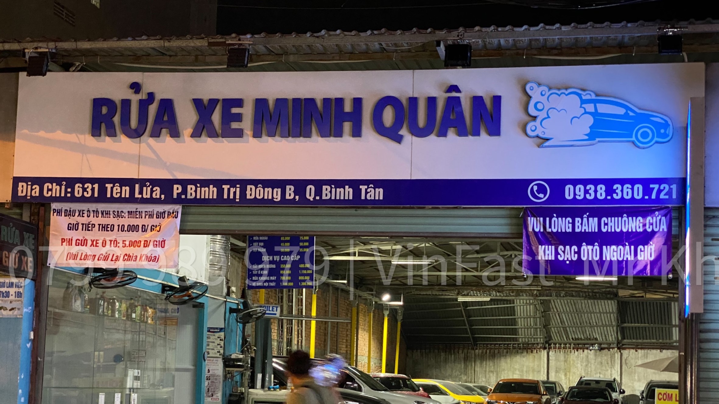 HCM: Trạm sạc VinFast - Bãi đỗ xe tư nhân Minh Quân